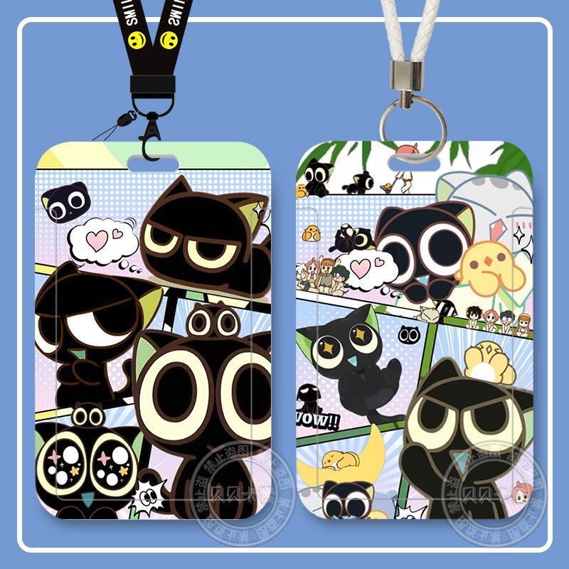 Luo Xiaohei'S Battle Story Cat Student Campus Card Slide Cover Card Holder Meal Card Bus Id Card Protection Cartoon Cute - Image 2